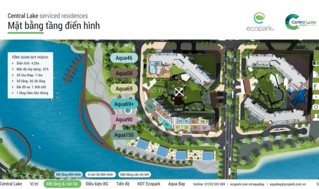 Bán căn hộ 2 ngủ , tòa Lake chung cư Aquabay Ecopark - Giá chỉ 2,7 tỷ