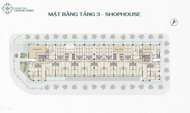 HOT SHOPHOUSE TẠI VUNG TAU CENTRE POINT, GIÁ 12,5 TỶ, 200M2, 3 TẦNG, MẶT TIỀN 16M