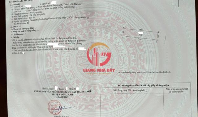 Đất Đẹp Giá Đẹp,Đình Trung,Đông Anh,đường 5m, sát bìa làng, 72m2, chỉ 3.x tỷ, 0899960222