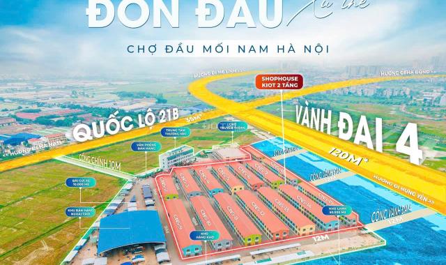 BÁN SHOPHOUSE Chợ đầu mối Nam Hà Nội , 2 tầng diện tích sử dụng 50m2 .,bàn giao nhà ngay