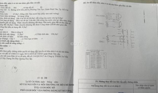 Bán nhà khu Tên Lửa, MT nội bộ đường Số 38, DT 4.5 x 15m, 3 tấm