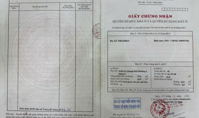 Bán nhà riêng tại Phố Tạ Quang Bửu, Phường 3, Quận 8, Hồ Chí Minh diện tích 62m2 giá 5.8 Tỷ