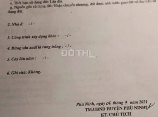 Đất trạm thản. Phù ninh.Phú Thọ mặt đường to thoải mái kd.buôn mt 6m x21 full thổ cư