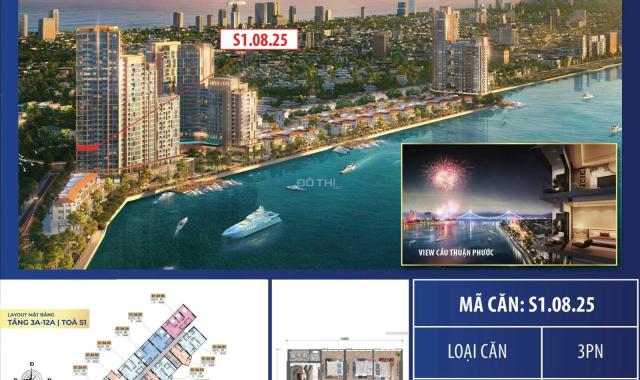 Bán căn hộ cao cấp 3 phòng ngủ ngắm hoàng hôn đẹp nhất ở Đà Nẵng, view sông Hàn, view biển