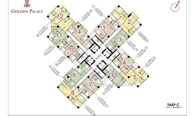 Bán căn hộ cao cấp Golden Palace Mễ Trì 118m2 3pn giá đầu tư