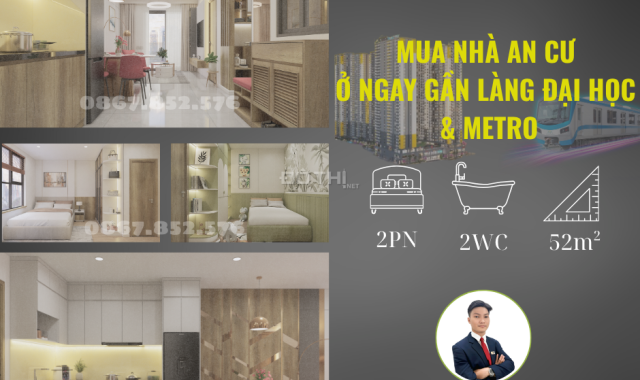 🏡 Căn hộ liền kề Metro chỉ 1,7 tỷ/2PN