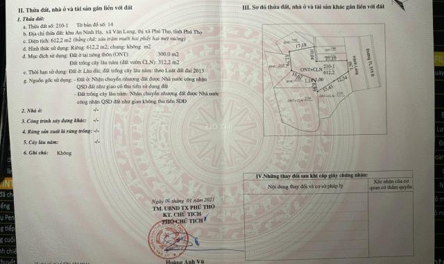 Bán GẤP đất mặt đường Đinh Tiên Hoàng, Phường Phú Thọ, Phú Thọ, giá thỏa thuận, Diện tích 612.2m2
