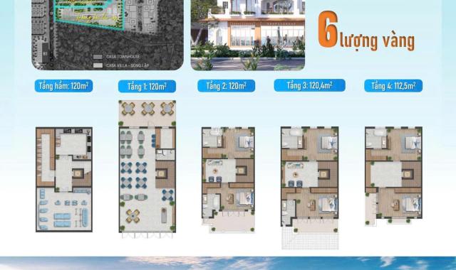 Bán biệt thự Vũng Tàu 592m2 xây dựng 1 hầm 4 tầng khu đô thị Sun Group giá từ 25 tỷ
