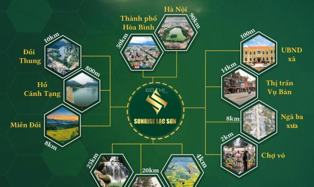 Đất nền dự án Sunrise Lạc Sơn, sẵn sổ đỏ 120m2, hạ tầng hoàn thiện, tiềm năng nhìn thấy