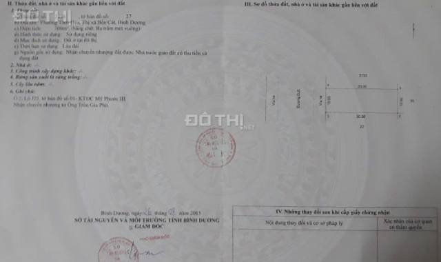 Chính chủ cần bán-10x30m Đường DJ5(KĐT Mỹ Phước 3, Bến Cát,Bình Dương