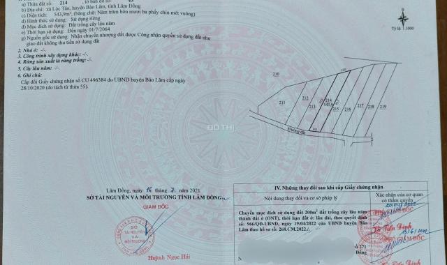 🌿LÔ ĐẤT 540M² (200M² THỔ CƯ) – MẶT TIỀN ĐƯỜNG CHÍNH HỒ NGỌC, BẢO LỘC