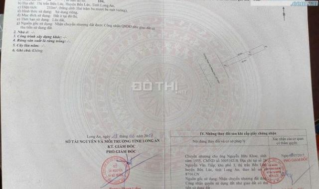 BÁN GẤP 2 LÔ ĐẤT TRUNG TÂM THỊ TRẤN BẾN LỨC – VỊ TRÍ VÀNG, GIÁ TỐT CHỈ 11 TỶ (2 LÔ)