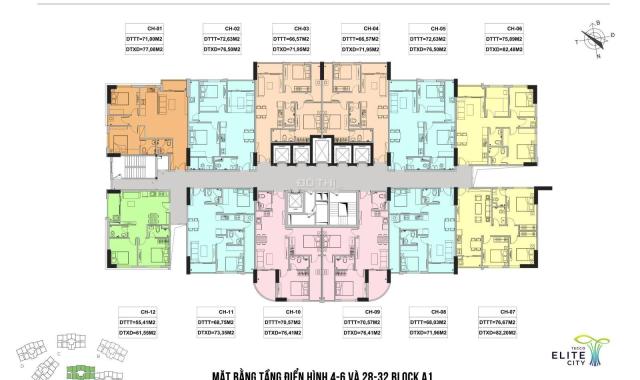Bán căn hộ chung cư tại Dự án Tecco Elite City, Thái Nguyên, Thái Nguyên diện tích 73m2 giá 30 Triệ
