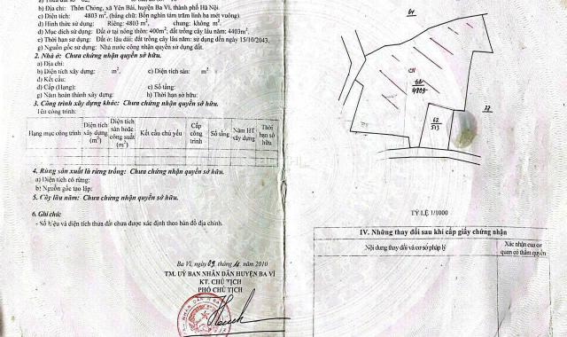 GIAO BÁN LÔ ĐẤT SIÊU PHẨM 513m²  TẠI XÃ YÊN BÁI - BA VÌ