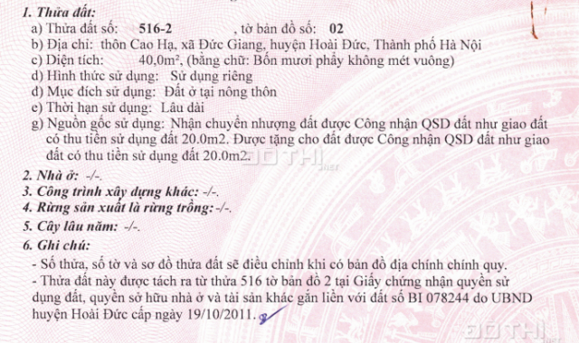 Đất 40m² gần Nam 32 công viên 25ha Hoài Đức | Sổ đỏ chính chủ