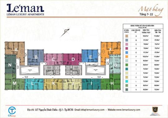 Cần bán lại căn hộ Léman view tầng cao, 2PN giá 7.2 tỷ