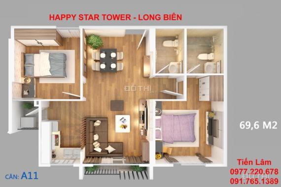 Vintep mở bán CC Happy Star Tower Long Biên, vay gói 30.000 tỷ, full NT, 0977.220.678