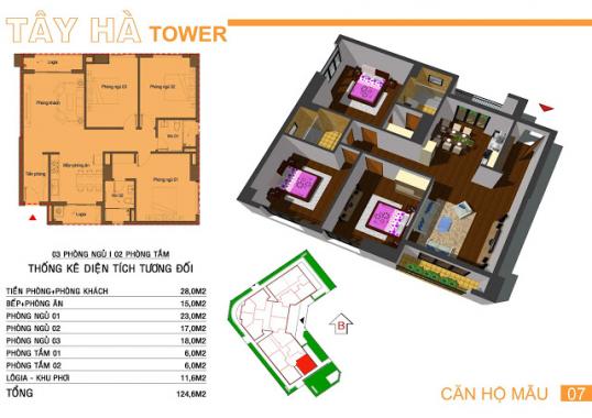 Bán căn hộ CC Tây Hà Tower đường Tố Hữu 24 triệu/m2, nhận nhà ở ngay, gọi 0986344262