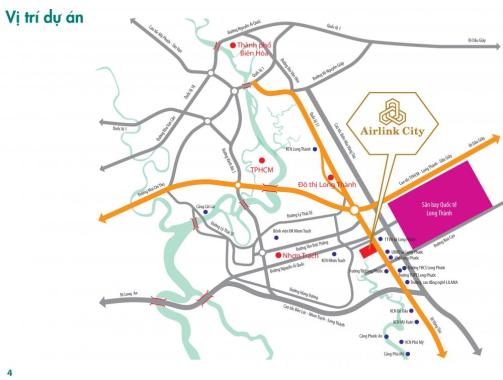 Bán đất Airlink City đối diện cổng sân bay Long Thành