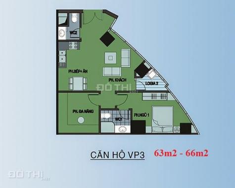 Chính chủ bán căn 66m2 chung cư Elip Tower giá 17tr/m2