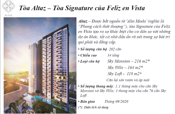 Đặt chỗ căn hộ cao cấp Altaz - Feliz En Vista - Capitaland Quận 2