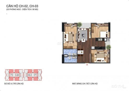 Bán căn hộ DT 95m2 (3 phòng ngủ, 2VS) tòa nhà Lạc Hồng 2, giá gốc chủ đầu tư