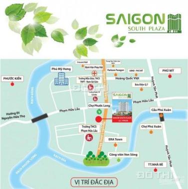 Căn hộ Saigon South Plaza mặt tiền đường Nguyễn Lương Bằng, Quận 7, giá 960tr 2PN