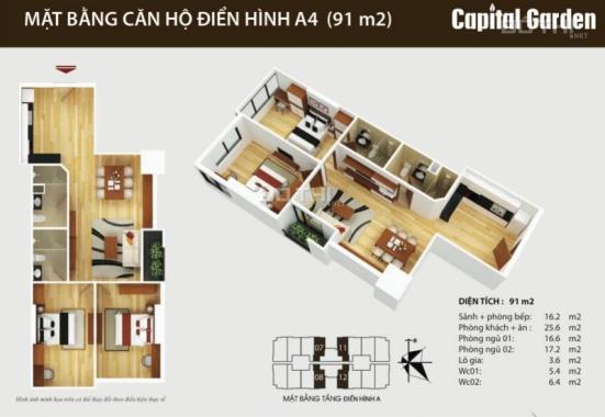 Bán 7 căn hướng đẹp, view đẹp, giá từ 30 tr/m2 tại chung cư Capital Garden 102 Trường Chinh
