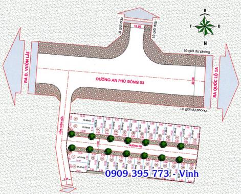 30 lô đất An Phú Đông 03 giá 16tr/m2, kế bên khu biệt thự An Phú Đông, Q12. Đường nhựa 11m, điện âm