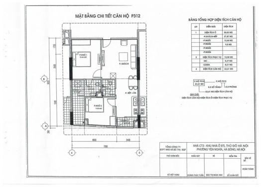 Chính chủ cần bán căn hộ chung cư CT2 Yên Nghĩa, tầng 12.12, DT 63,61m2, liên hệ: 0978967149