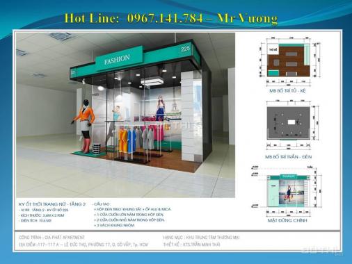 Cho thuê cửa hàng, ki ốt tại dự án Gia Phát Square, Gò Vấp, Hồ Chí Minh, DT 5.5m2, giá 2.2 tr/th
