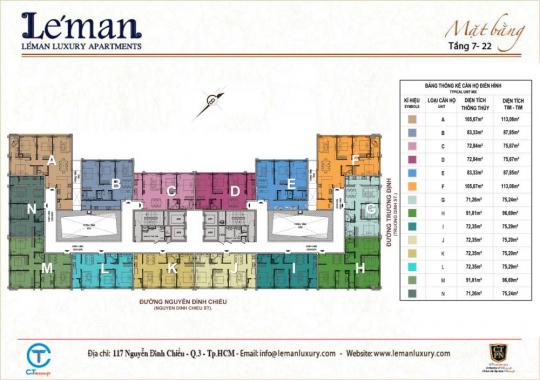 Bán căn hộ Léman Luxury Apartment, Quận 3, giao nhà ở ngay 4/2017