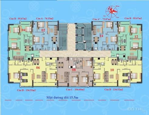 Bán căn 2 phòng ngủ chung cư A1CT2 Linh Đàm, diện tích 75.97m2, giá rẻ