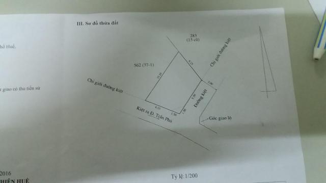 Bán đất 2MT kiệt 179 Trần Phú, tp Huế, dt 50m2