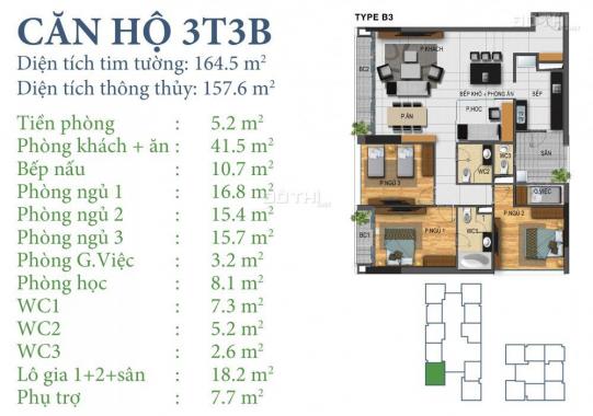 Bán căn 03 tòa T3B Horizon Tower, tầng đẹp 16, giá 30 tr/m2