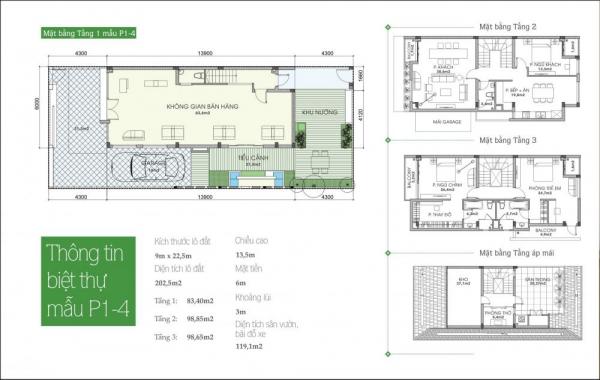 Bán biệt thự kinh doanh Dương Nội 171m2 cạnh vườn hoa cây xanh