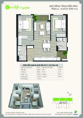 Cần bán gấp căn hộ dự án Ecolife Capitol 58 Tố Hữu