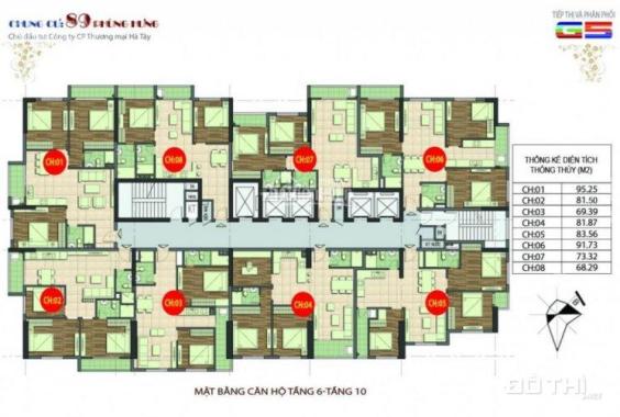 Hot cần bán gấp căn hộ ở 89 Phùng Hưng, căn góc 1805, diện tích 81.01m2, 3PN, 2VS. 0962639814