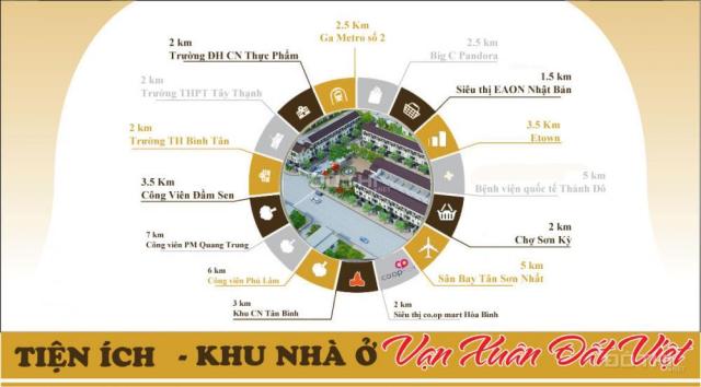 Khu nhà phố cao cấp Vạn Xuân Đất Việt 1 trệt 2 lầu, DT >80m2, BV 24/24, công viên 1200m2