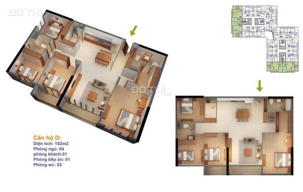 Bán cắt lỗ căn hộ tầng 15.14 tòa R4 chung cư Goldmark 136 Hồ Tùng Mậu, DT 160m2, giá 23tr/m2