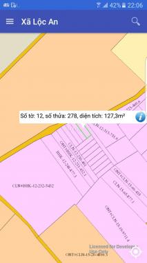 Cần bán 1 lô đất góc 2 mặt tiền đường bê tông, DT 127m2, có 80m2 thổ cư
