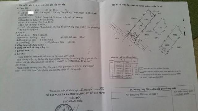 Nhà Tô Ký, 4x15m, Giáp Gò Vấp, giá rẻ: 2 tỷ 300 tr. LH 0985 392879