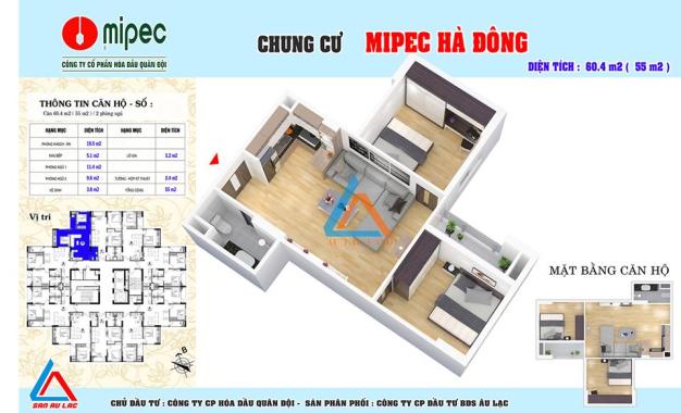 Mở bán dự án Mipec Hà Đông chỉ từ 14,3tr/m2, 2 phòng ngủ, full nội thất