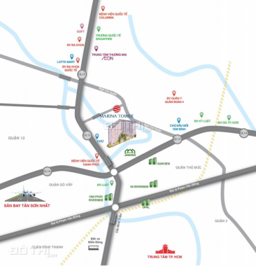 Bán căn hộ chung cư tại dự án Marina Tower, Thuận An, Bình Dương, dt 73.8m2 giá 18 triệu/m²