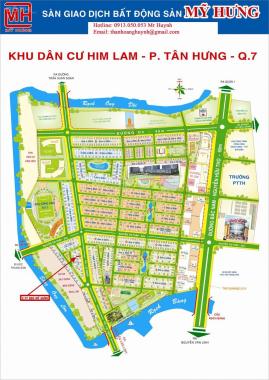 Bán đất nền lô góc 2 MT, dự án khu đô thị Him Lam Kênh Tẻ, Quận 7, DT 187.5m2, giá 99 triệu/m2