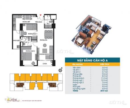 Bán căn hộ chung cư 789 Xuân Đỉnh, Bắc Từ Liêm, Hà Nội diện tích 70m2 giá 26 triệu/m²