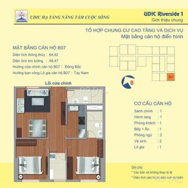 Bán suất ngoại giao căn góc 1507 chung cư UDIC 122 Vĩnh Tuy 64.34m2 ban công Đông Nam