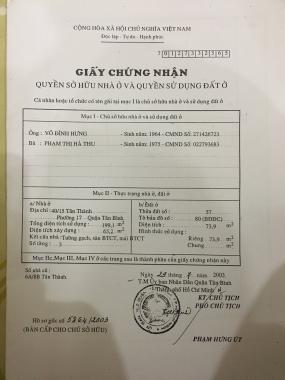 Chính chủ bán nhà HXH phường Tân Thành, Tân Phú giá chỉ 5.5 tỷ. LH: 0903702379