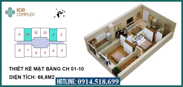 Chỉ từ 1,2 tỷ sở hữu căn hộ 2PN, diện tích 64,99m2