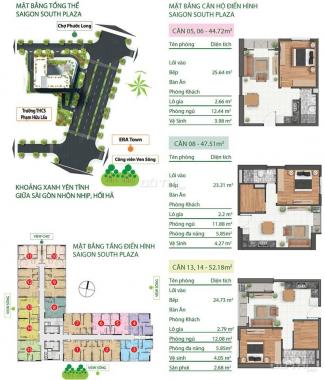 Bán căn hộ tại dự án Saigon South Plaza, Quận 7, diện tích 52m2 giá 22 triệu/m2, LH 0939824188
